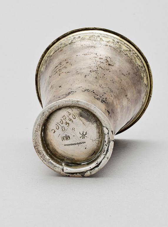 BÄGARE, silver, Daniel Ekelöf, Örebro, 1700-tal. Vikt 138 g.
