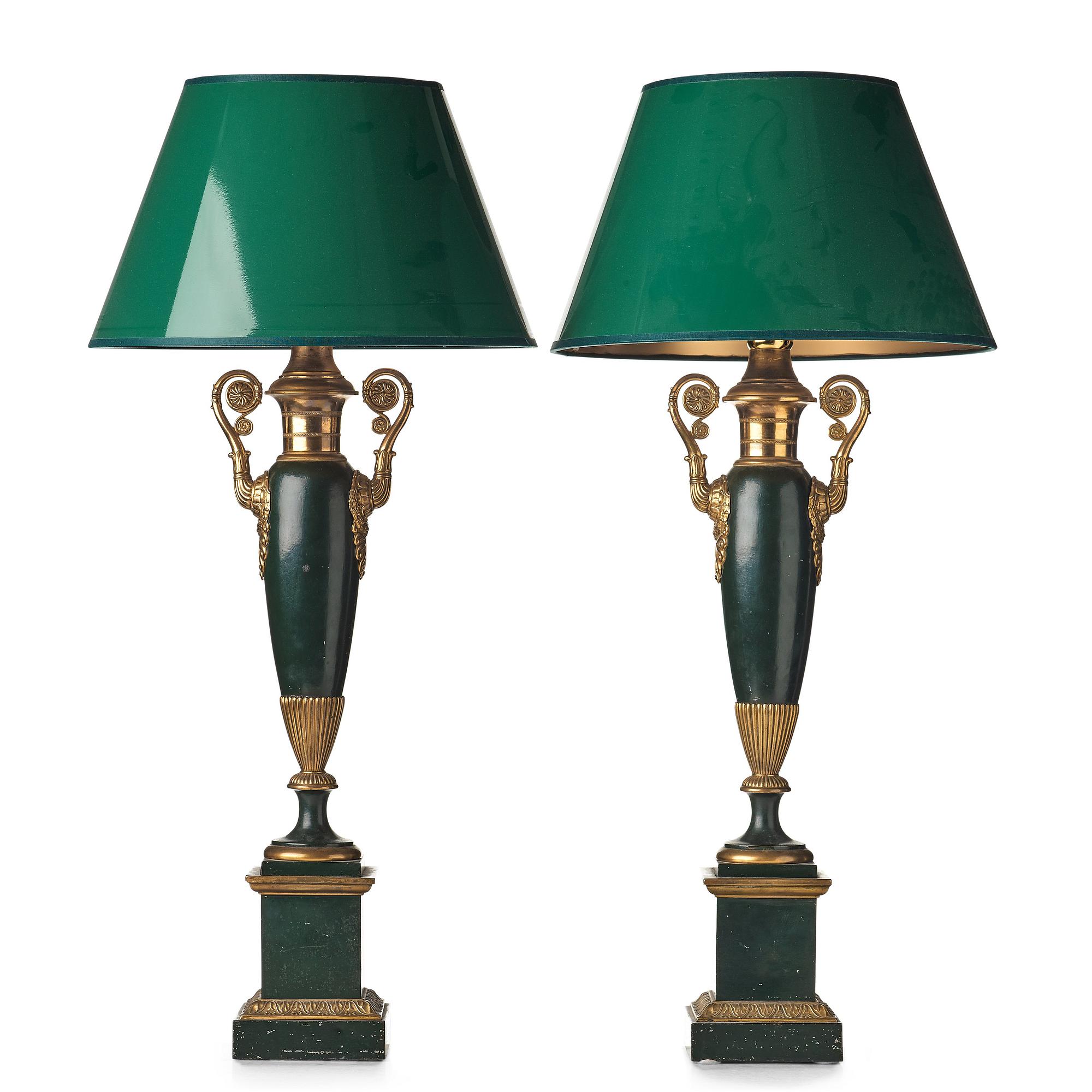A pair of table lamps, France mid 19th century.