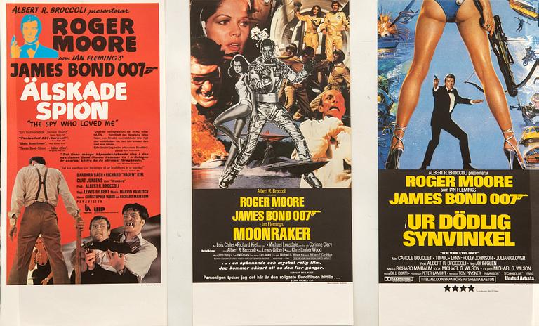 Filmaffischer, 3 st, James Bond.