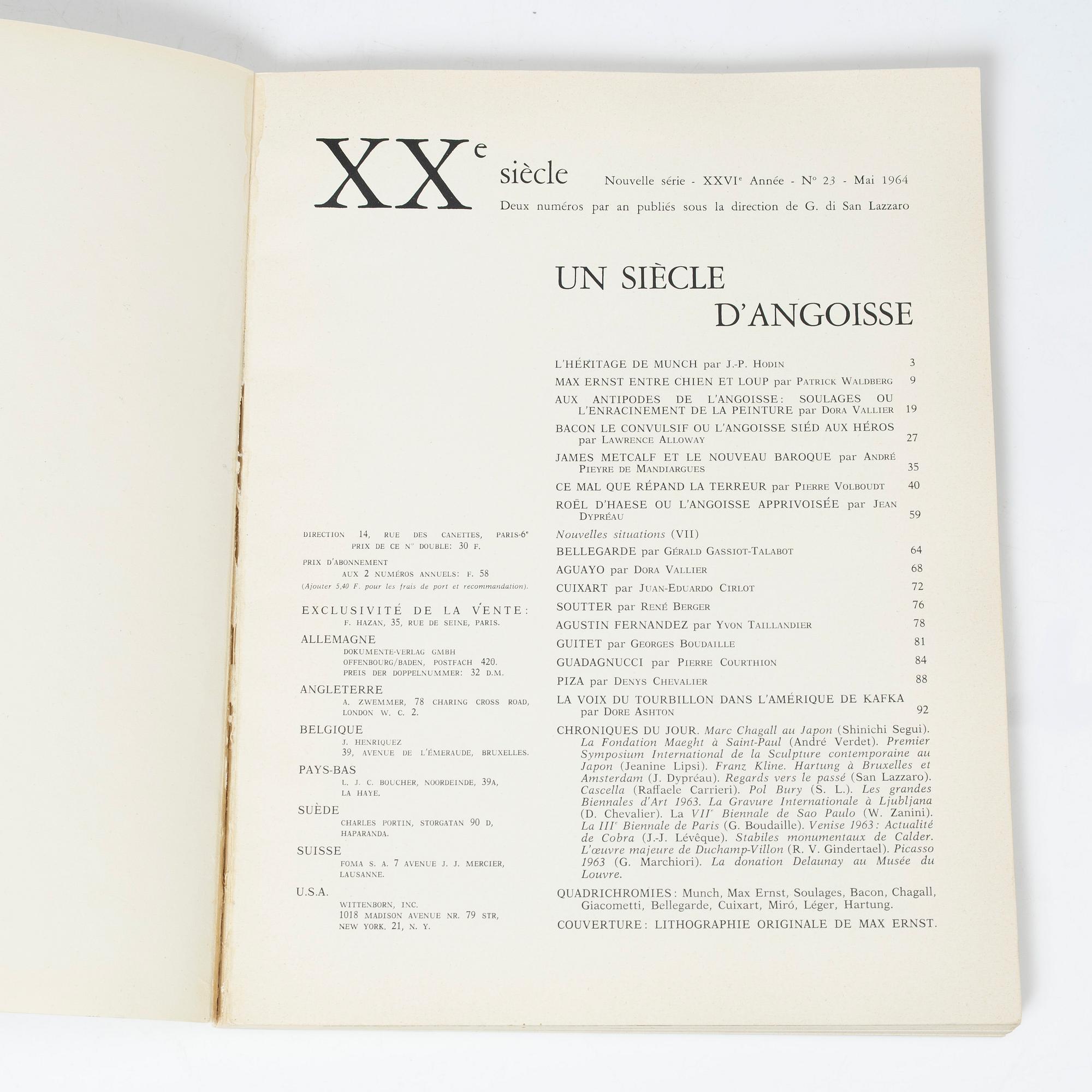 "XXe Siècle", 3 volymer, 1964-65.
