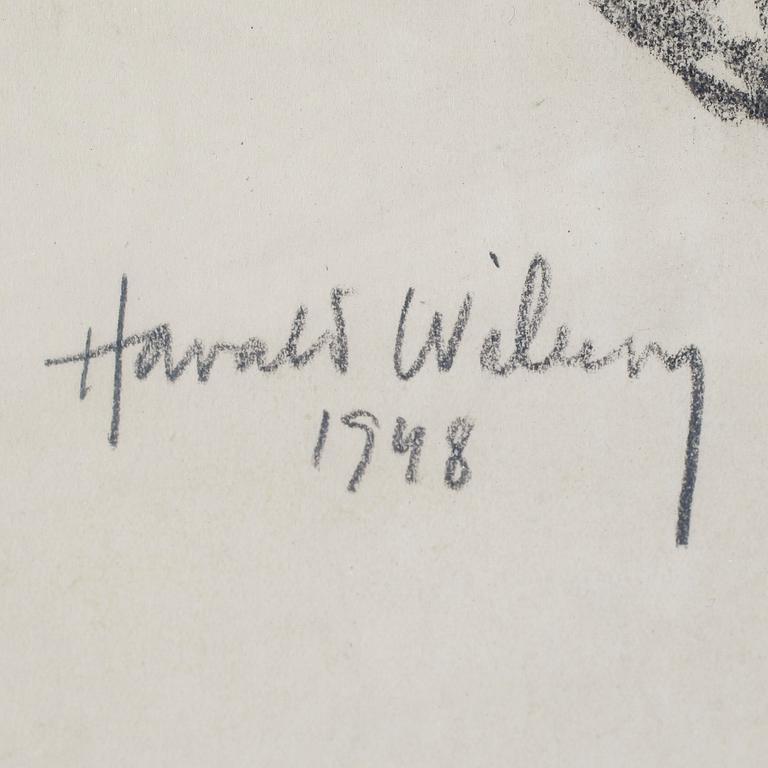 HARALD WIBERG, krita, signerad och daterad 1948.