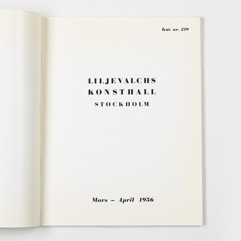 Exhibition catalogue, "Concrete Realism, Baertling, Jacobsen, Mortensen", Liljevalchs Art Gallery, Stockholm, 1956.