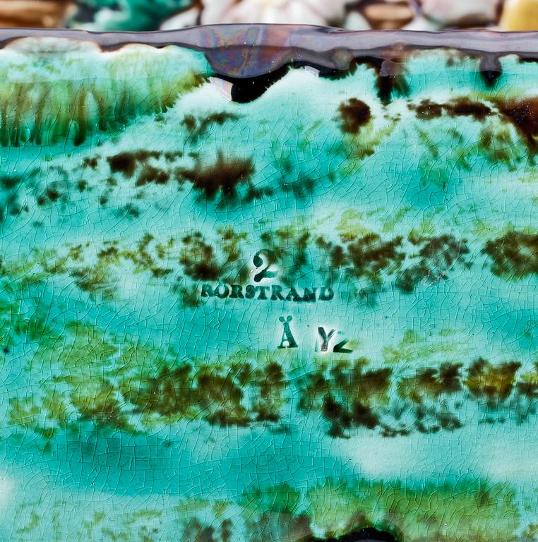 JARDINJÄRER, 3 st, majolika, Rörstrand, 1800-talets slut.