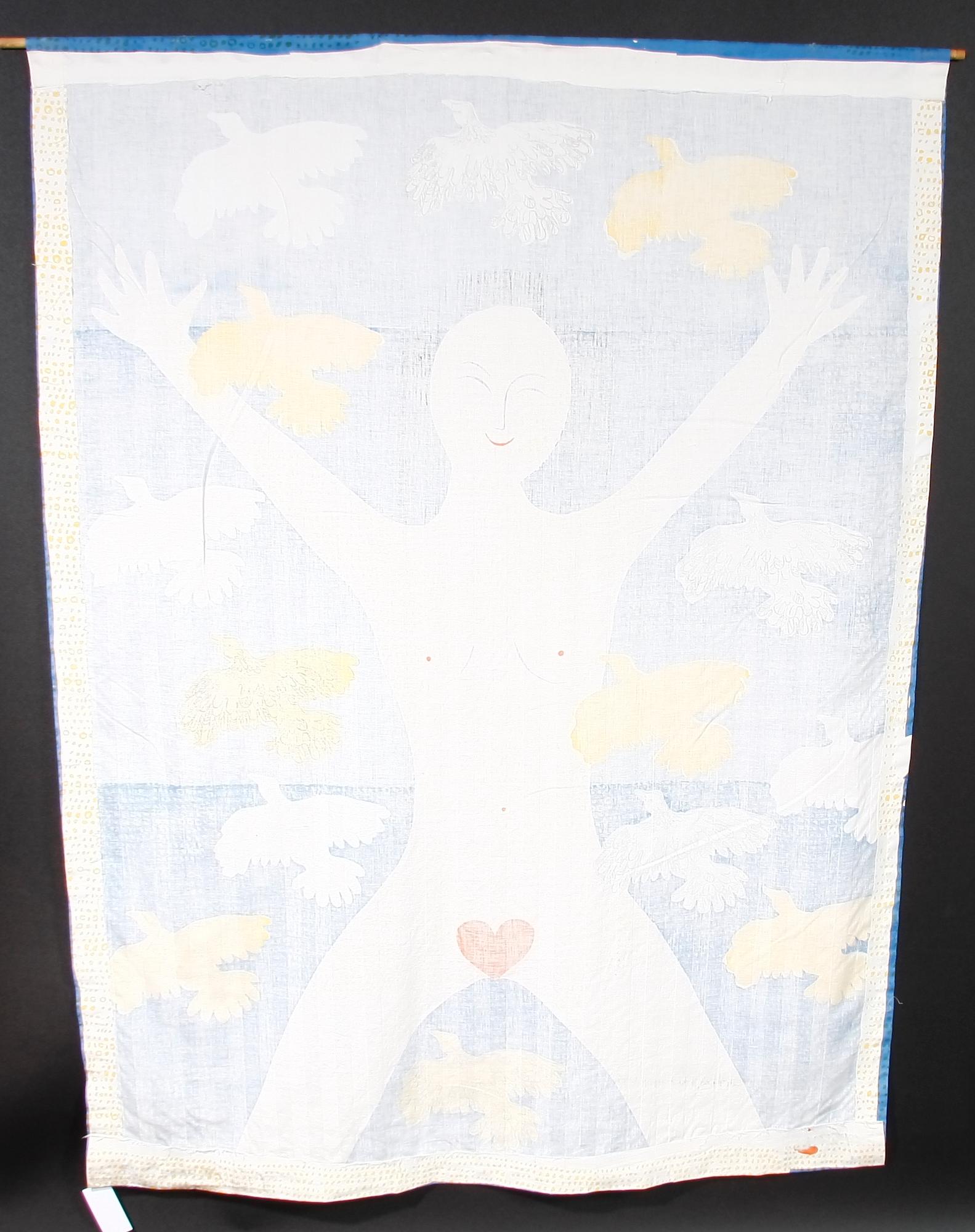 VÄGGBONAD, bomull, enligt uppgift Fyra textilkonstnärinnor Hornsgatan, 1970-tal.