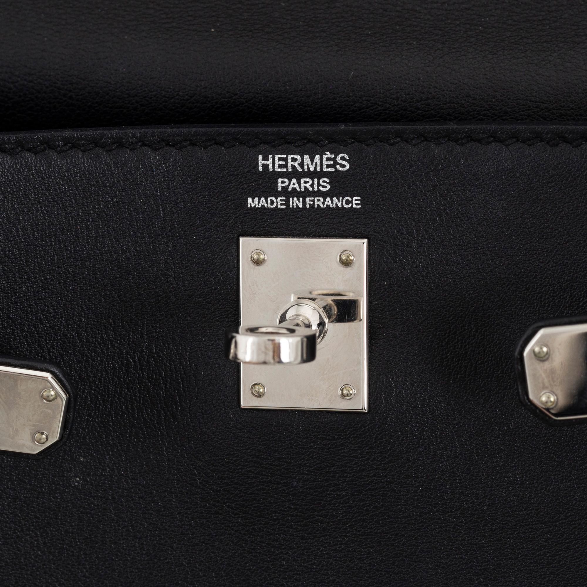 Hermès, a black Swift leather 'Kelly 25', 2018.