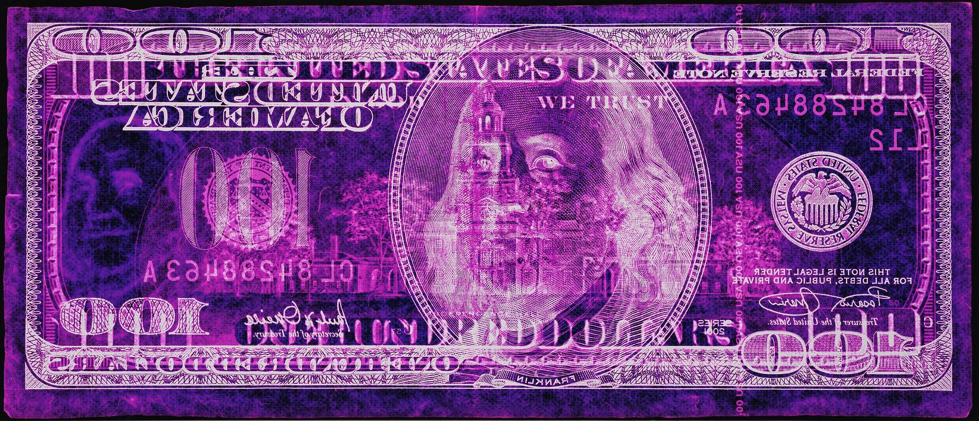 David LaChapelle, "Negative Currency: Fifty Dollar Bill Used As Negative", 1990 - 2008.