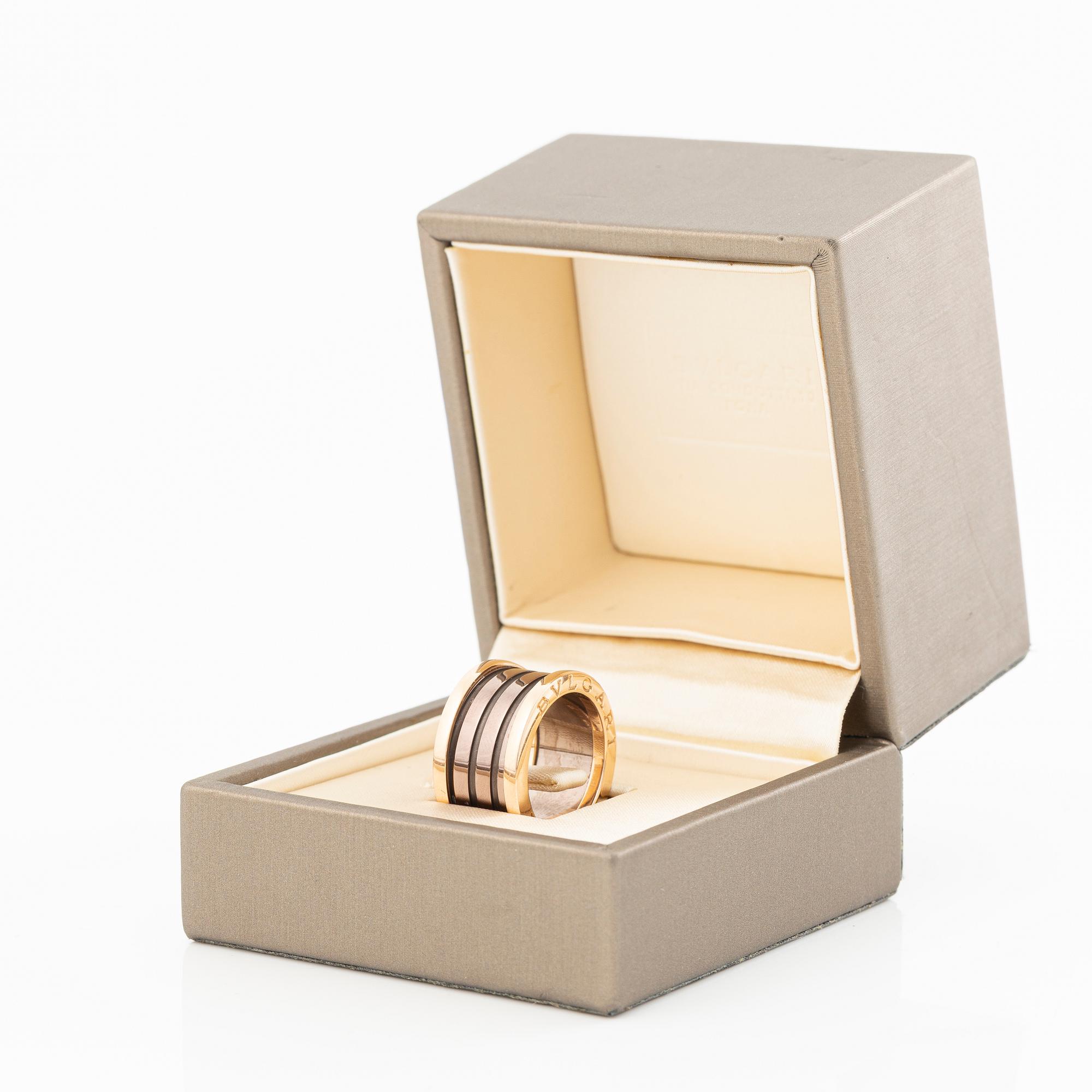 Bulgari, ring, “B.Zero1”, 18K rose gold, brown ceramic.