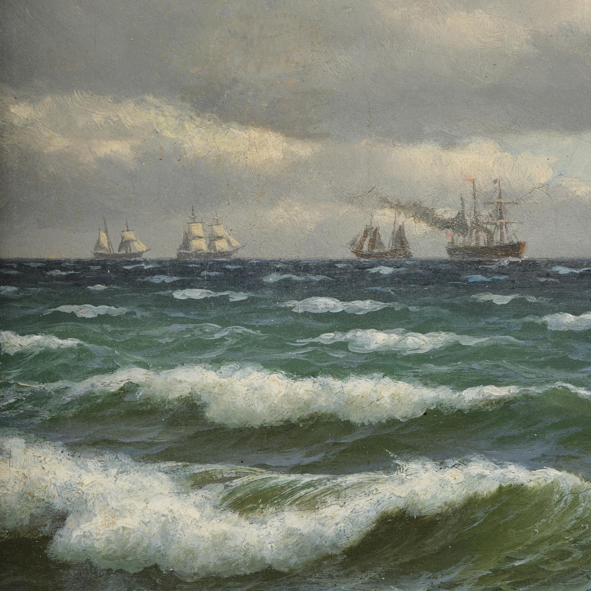 Carl-Emil Baagoe, Spreeglare with many ships in the background.