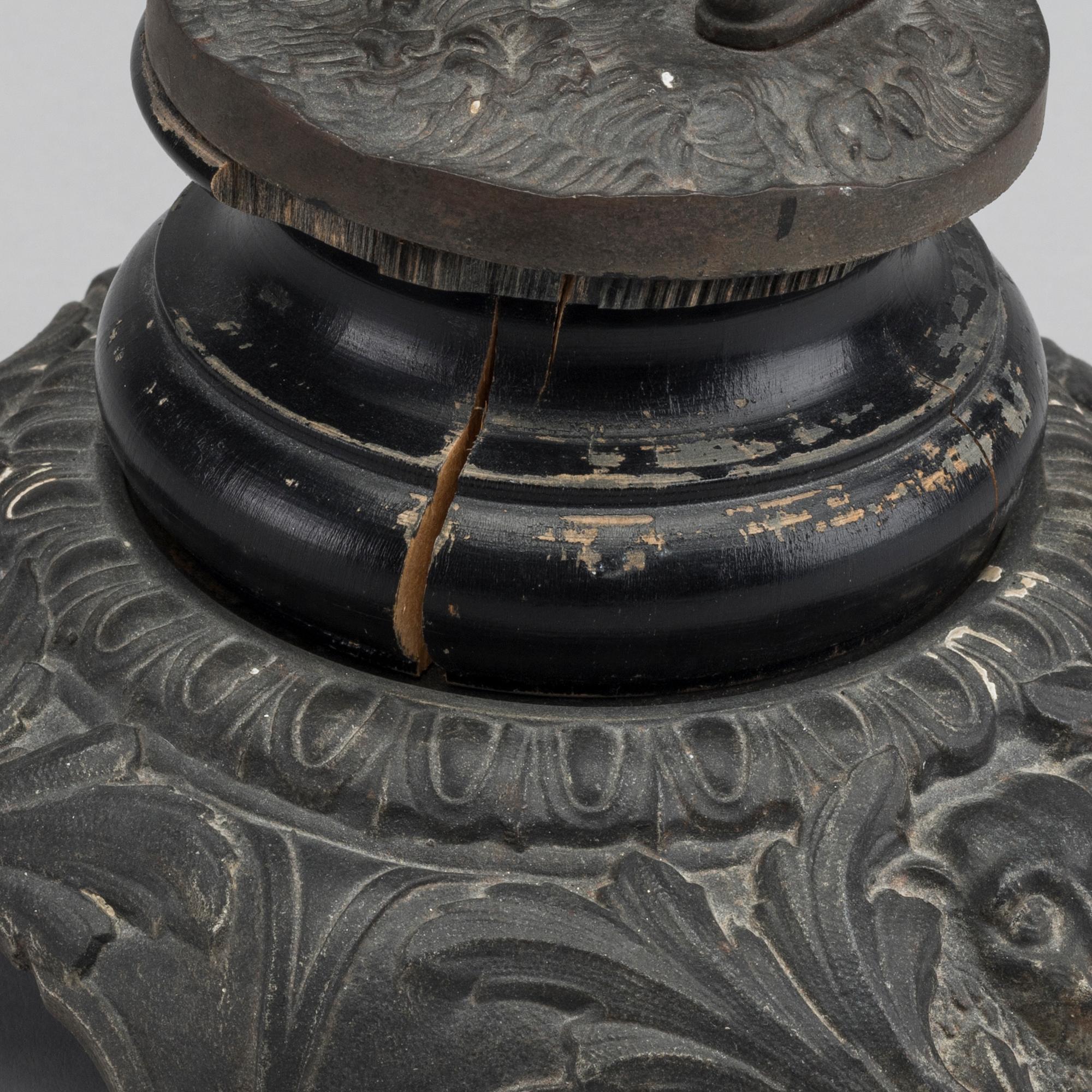 SKULPTUR, patinerad metall.  A.M Nacht 6821. Omkring 1900.