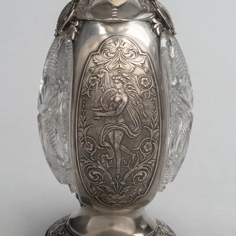 VINKANNOR ETT PAR, silver 800, troligen Tyskland ca 1880.