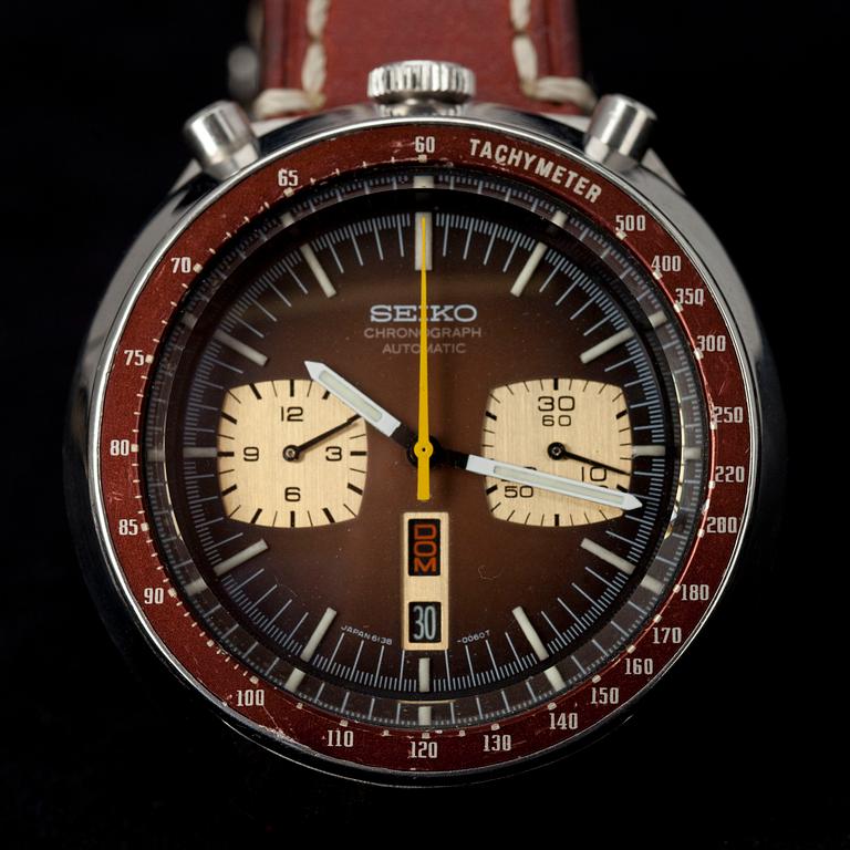 ARMBANDSUR, herr, Seiko, "Bull Head" Chronograph Automatic. 1960-tal.