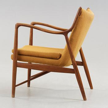 A Finn Juhl 'NV-45' easy chair by Niels Vodder, Denmark 1940-50's.