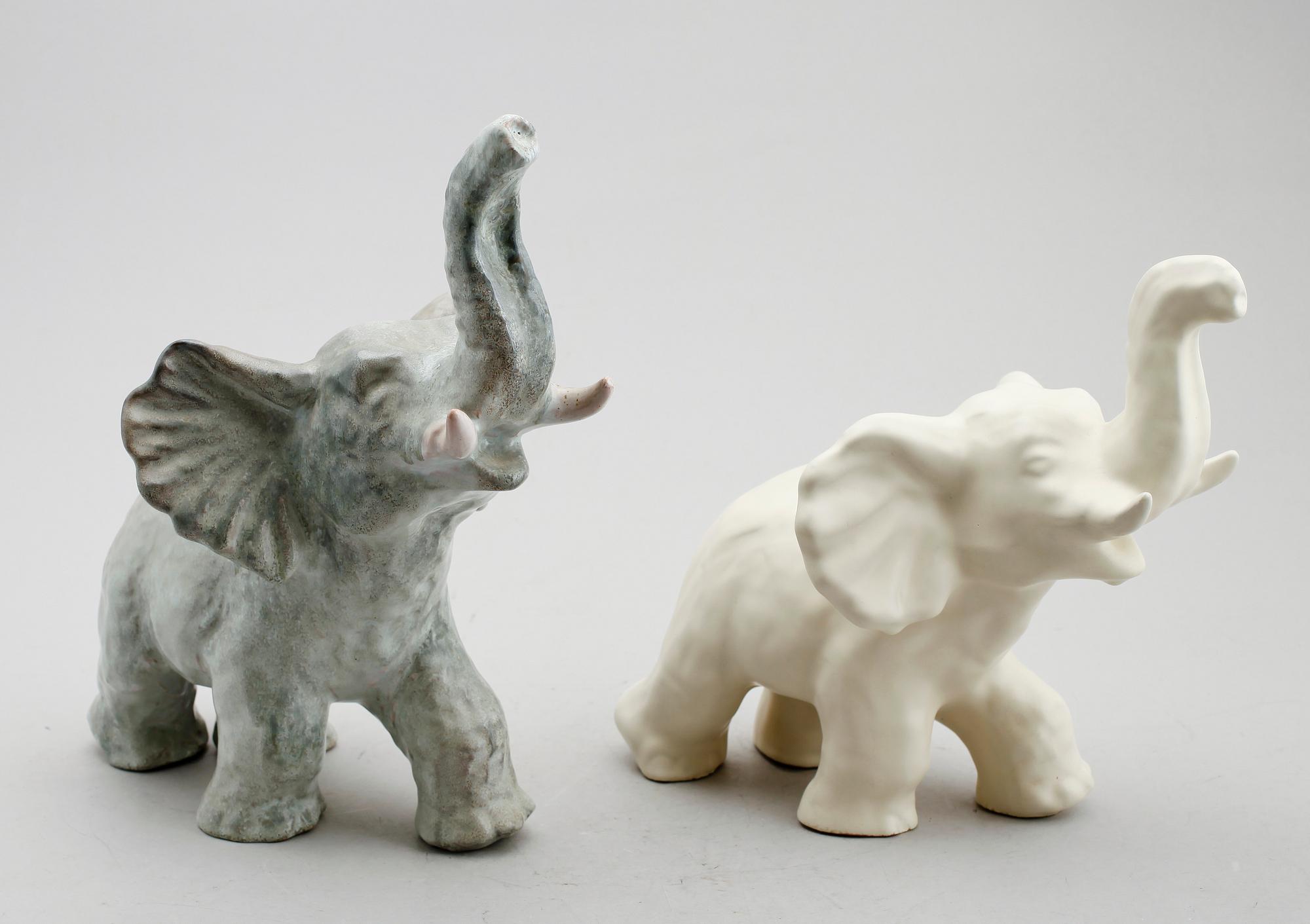 SKULPTURER, keramik, 2 st. Vicke Lindstrand, Upsala-Ekeby.