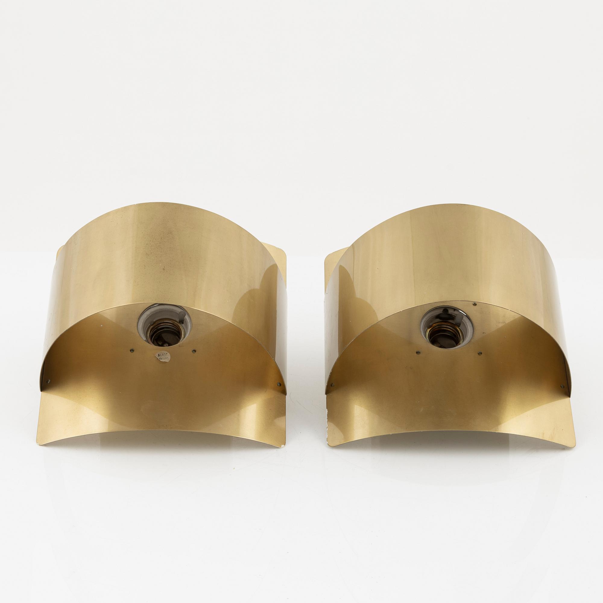 Vägglampor, ett par, Falkenbergs belysning, 1970-tal.