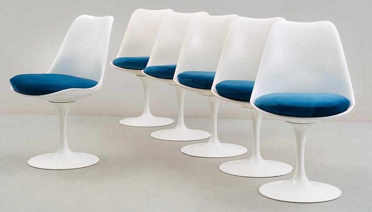 A set of six Eero Saarinen 'Tulip' chair, Knoll, USA, 1970's.