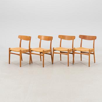 Hans J. Wegner, stolar, 4 st, "Spisestolen/ CH-23", Carl Hansen & Son, Odense, Danmark sent 1900-tal.