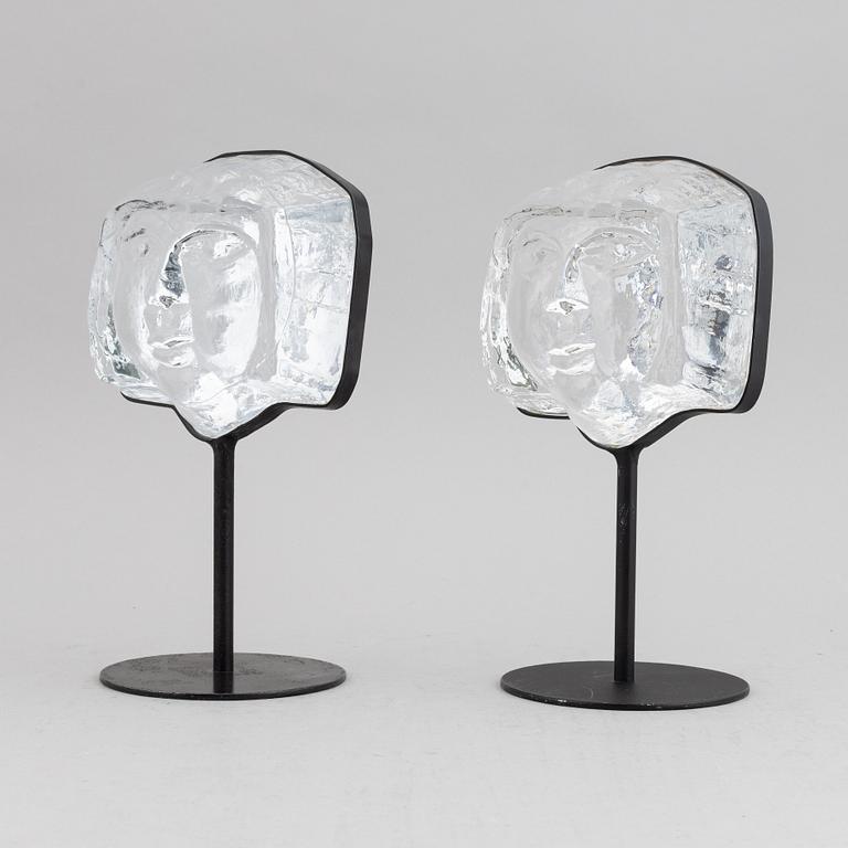 Erik Höglund, skulpturer, 2 st, glas, Boda.