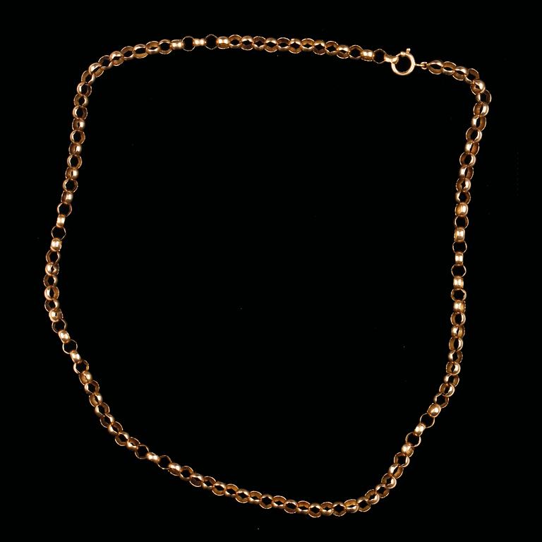 KEDJA, guld, troligen 1800-tal. Vikt ca 15 gram.