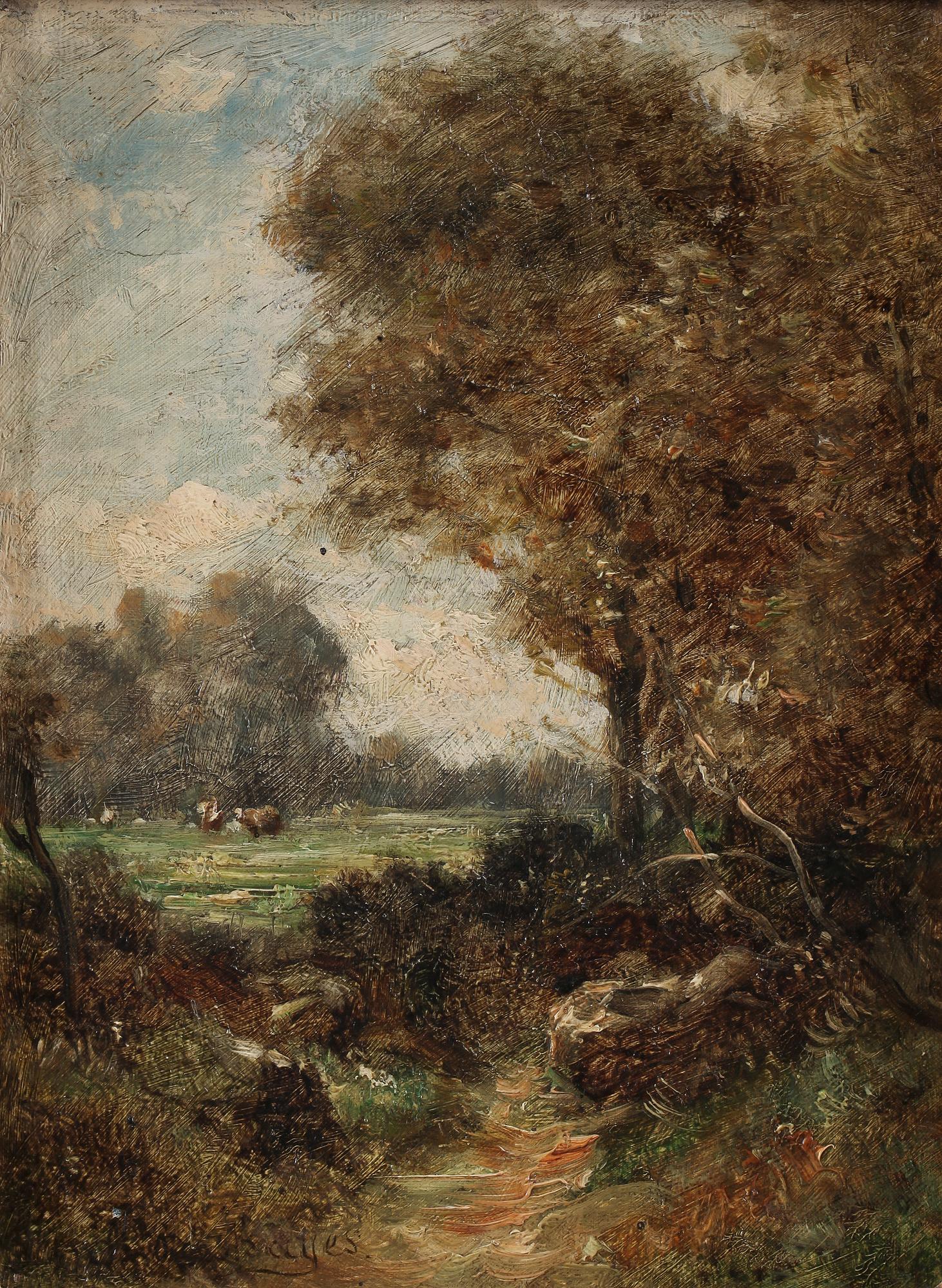 OKÄND KONSTNÄR, ett par, olja på duk, bär otydlig sign, 1800-talets andra hälft.