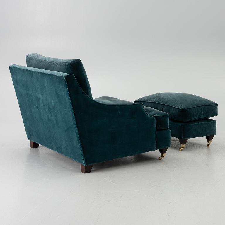 An armchair and footstool, JIO furniture, contemporary.