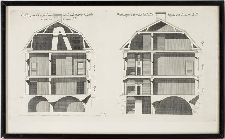 JEAN ERIC REHN, Kopparstick, 4 st, 1700-tal.