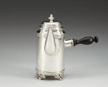 A Swedish 18th century silver coffee-pot, makers mark of Johan Stras, Stockholm 1781.