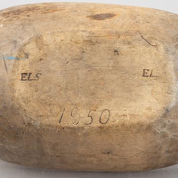 A folk art beer goose, Sweden, dated 1850.