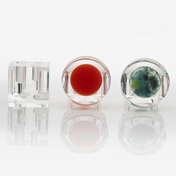 Siv Lagerström, three acrylic plastic rings, 1970s.