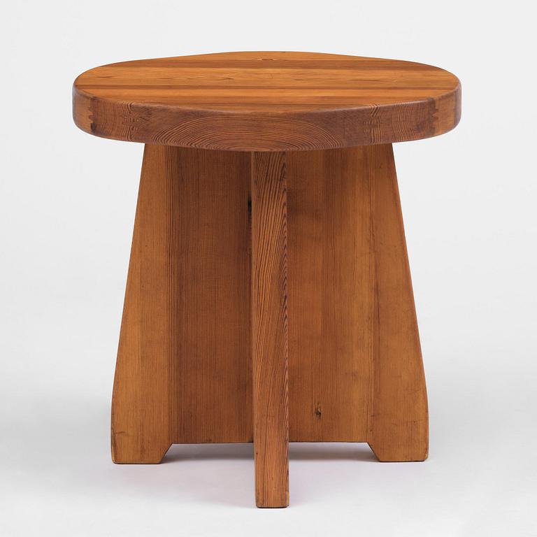 David Rosén, a stained pine "Berga" stool, Nordiska Kompaniet, Sweden, 1940s.