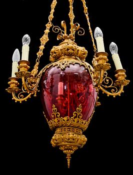 TAKLAMPA, 1800-talets slut. Höjd ca 100 cm.