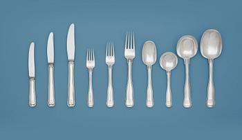 A Harald Nielsen set of 148 pcs of 'Old Danish' flatware, Georg Jensen, Copenhagen 1945-77.