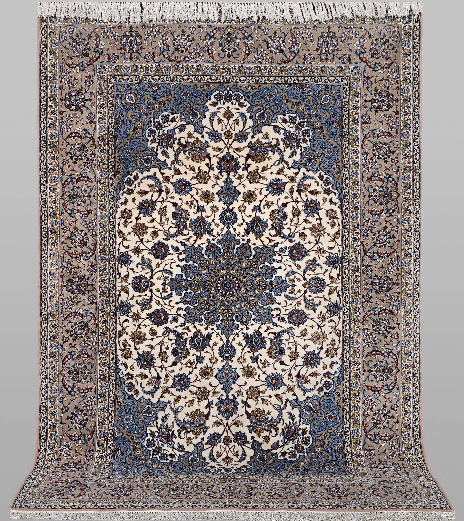 A rug, Esfahan, part silk, ca 245 x 155 cm.