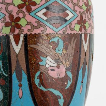 A set of nine Japanese cloisonne vases, 20th Century.