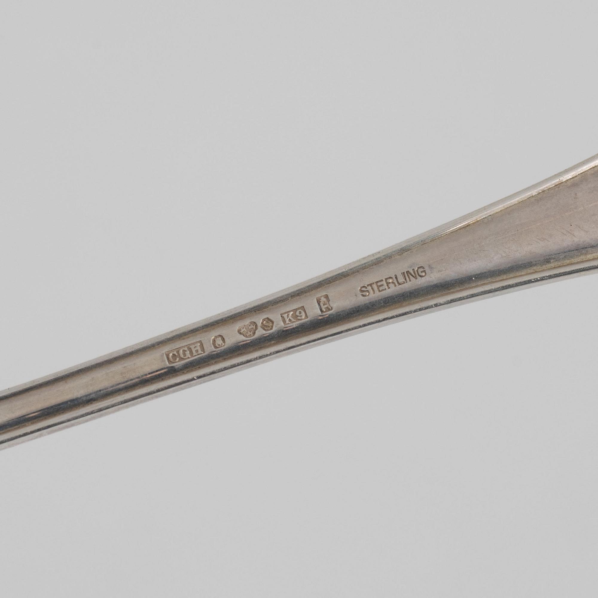 Besticksservis, silver, 131 delar, "Svensk Rund", GAB & C.G.Hallberg, Stockholm/Eskilstuna, 1952-1990.