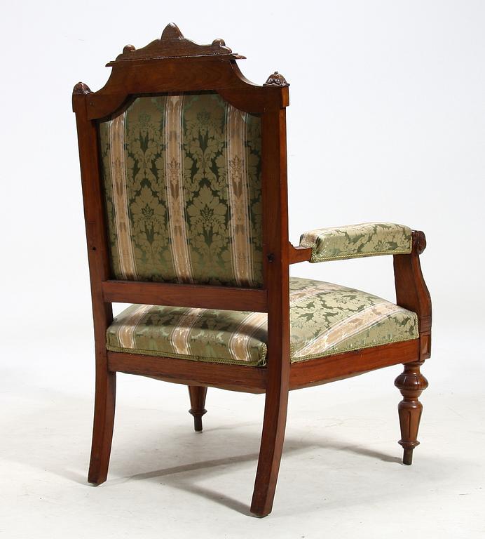 FÅTÖLJ, nyrenässans, sent 1800-tal.