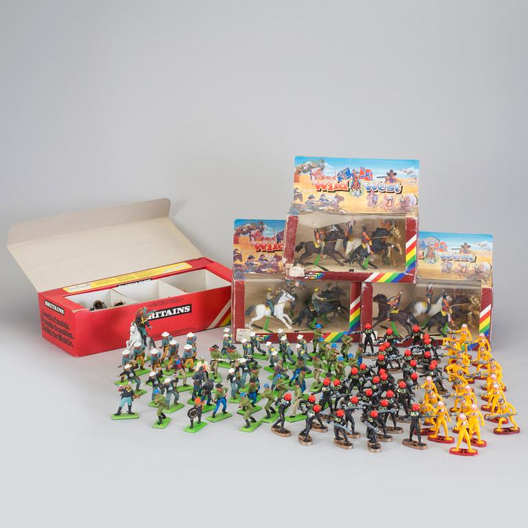 LEKSAKSFIGURER, 140 stycken, plast, Britains Detail, 1970-tal.