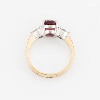 Ring, with ruby and pearl-cut diamonds,