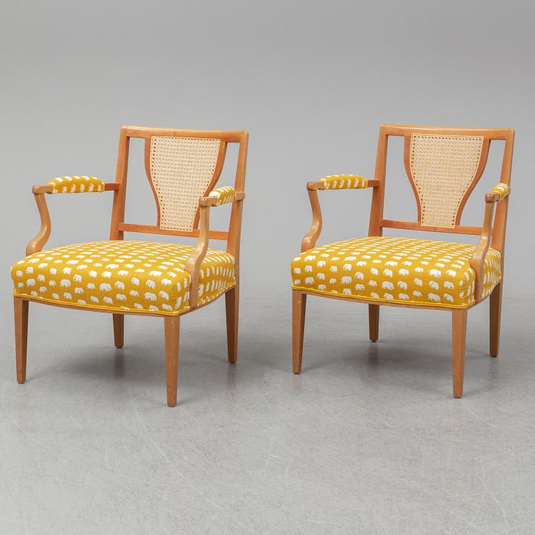 JOSEF FRANK, a pair of 969  armchairs, Firma Svensk Tenn.