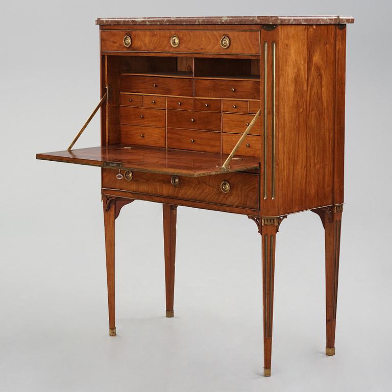 A mahogany-veneered late Gustavian secretaire by A. Scherling (master 1771-1809).