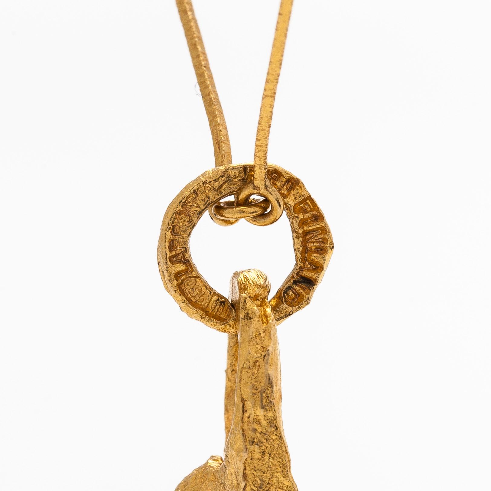 Björn Weckström, an 18K gold necklace, 'Reindeer Bell', with an amethyst for Lapponia.