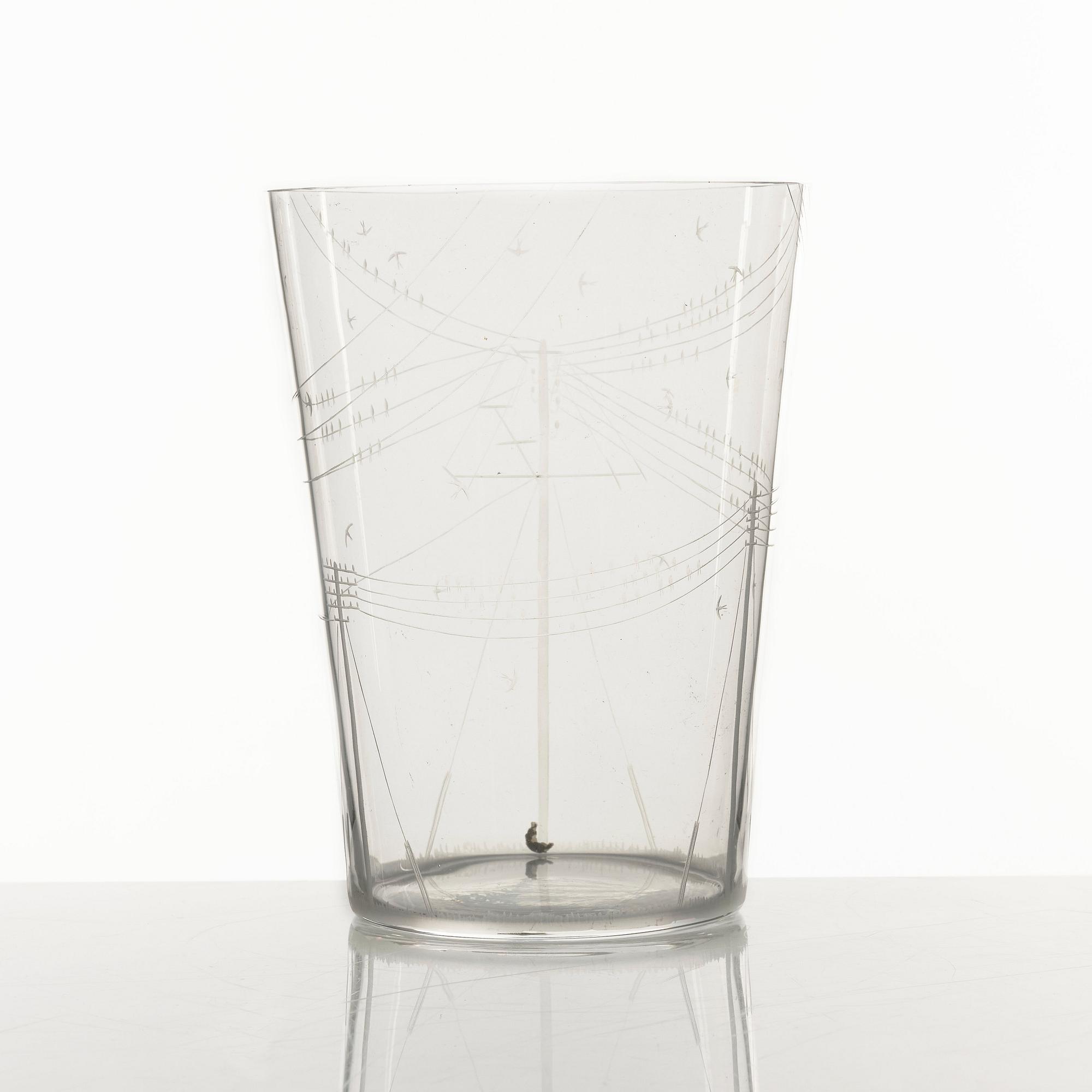 Edward Hald, an engraved glass vase, Orrefors 1953.