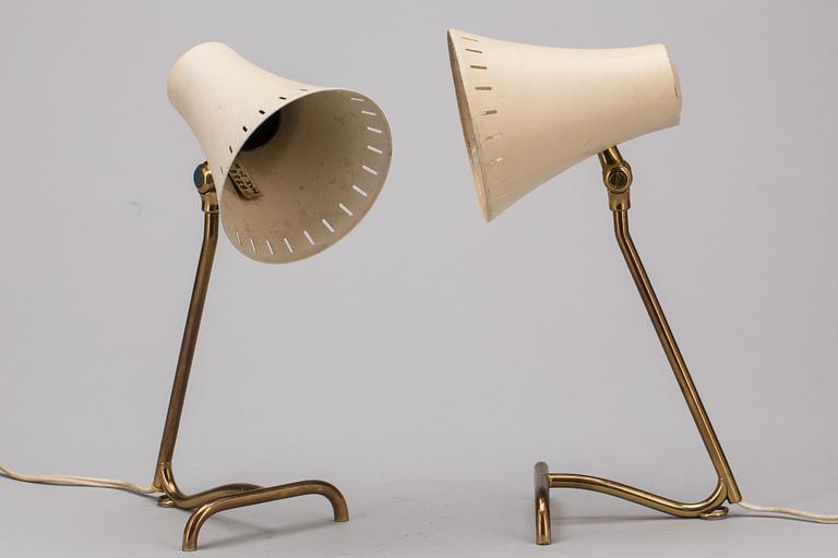 VÄGG/BORDSLAMPA, ett par, 1950-tal.