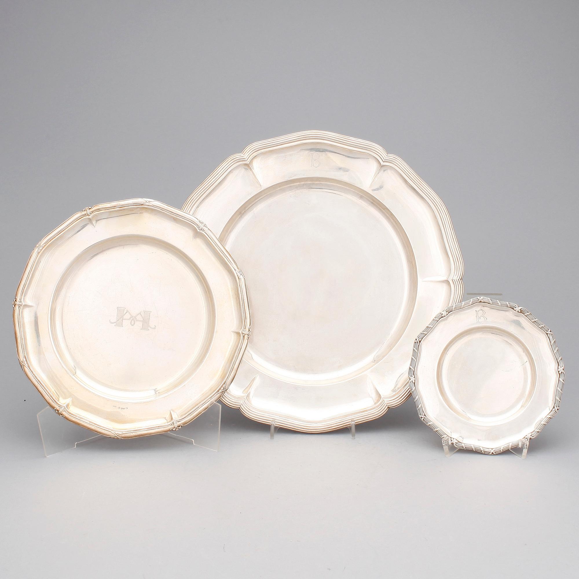 FAT, 3 st, silver, bl.a. GAB 1933, vikt ca 820 gram.