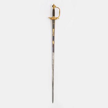 Värja, svensk, för infanteriofficer, 1800-talets första hälft.