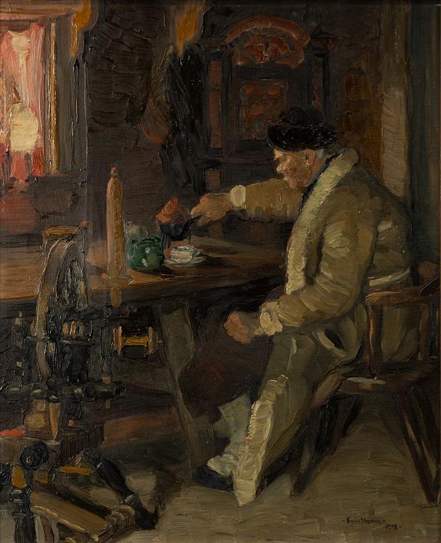 Sam Uhrdin, At the trestle table.