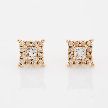 Diamond earrings.