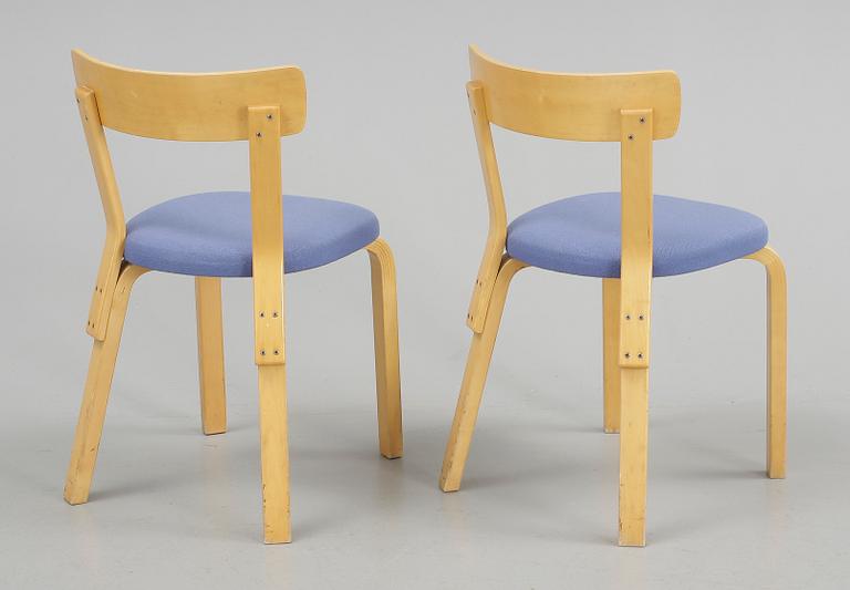 STOLAR, 6 st, modell 69, Alvar Aalto, Artek, Formgiven 1935.