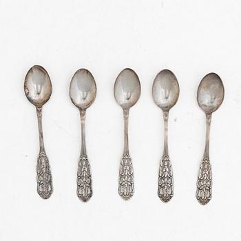 Mocking spoons, 12+5 pcs, silver, including model "Olga", including GAB, Stockholm 1964.