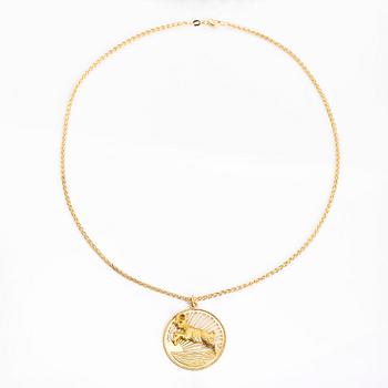 A horoscope Airies pendant with chain in 18K gold.