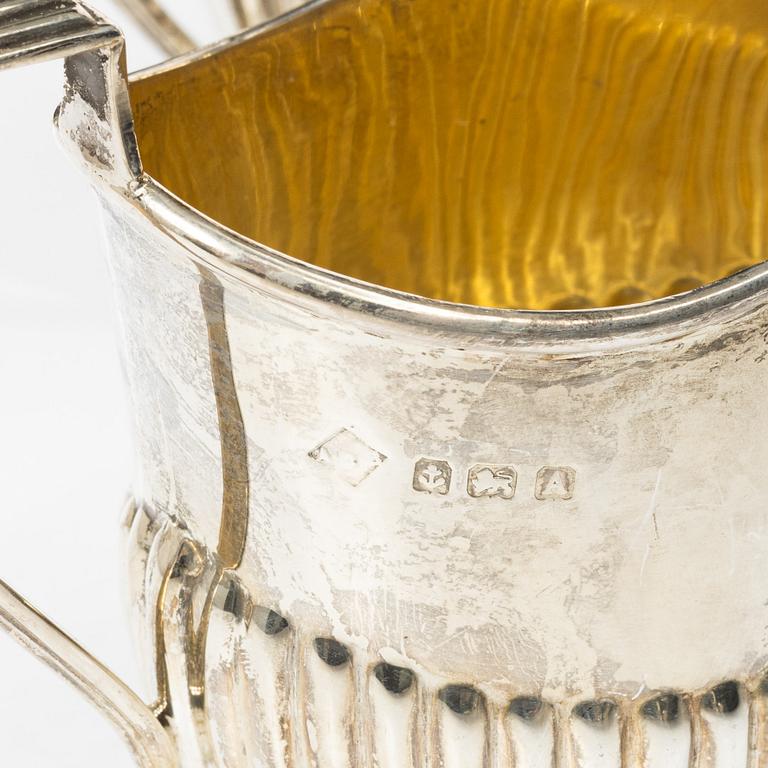 Kaffe- och teservis, 4 delar, silver, empirestil, AC Bloxham Ltd, Birmingham 1925.